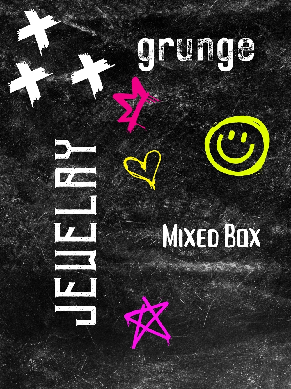 Grunge Jewelry Mixed Box- Goth, Chains, Black, Leather